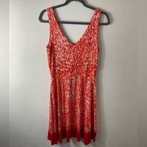 Athleta Orange Patterned Sleeveless Tank Dress Sz S